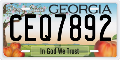 GA license plate CEQ7892