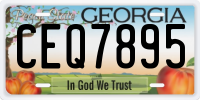 GA license plate CEQ7895