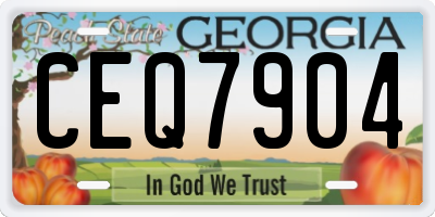 GA license plate CEQ7904
