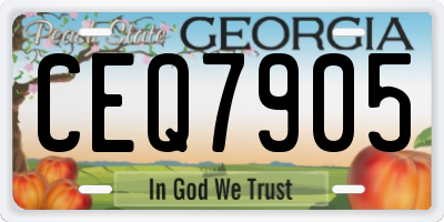 GA license plate CEQ7905