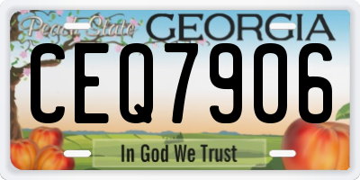 GA license plate CEQ7906