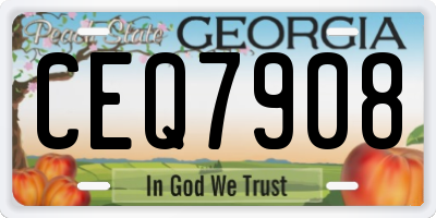 GA license plate CEQ7908