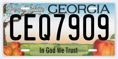 GA license plate CEQ7909