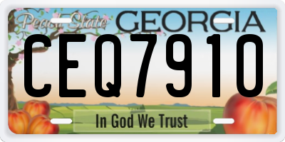 GA license plate CEQ7910