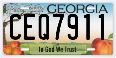 GA license plate CEQ7911