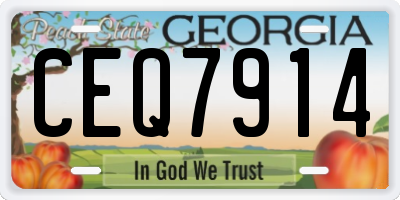 GA license plate CEQ7914