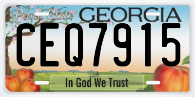 GA license plate CEQ7915