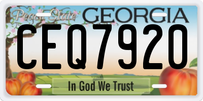 GA license plate CEQ7920