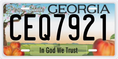 GA license plate CEQ7921
