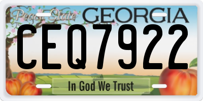 GA license plate CEQ7922