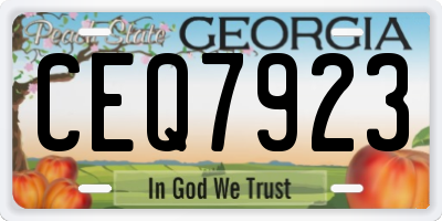 GA license plate CEQ7923