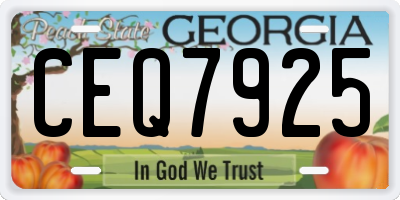GA license plate CEQ7925