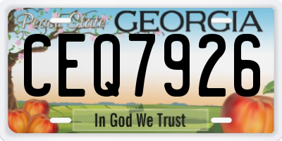 GA license plate CEQ7926