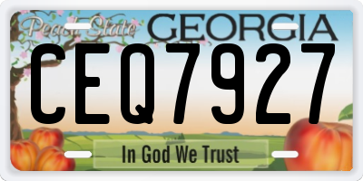 GA license plate CEQ7927