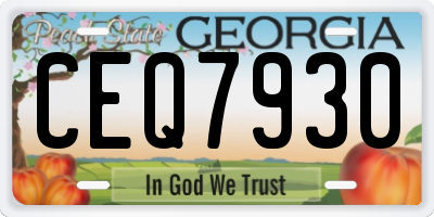 GA license plate CEQ7930