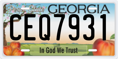 GA license plate CEQ7931