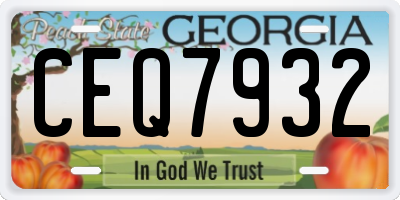 GA license plate CEQ7932