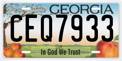 GA license plate CEQ7933