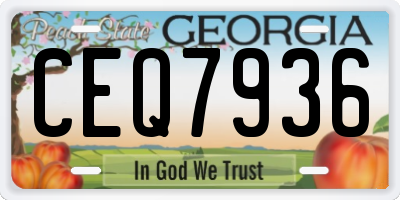 GA license plate CEQ7936