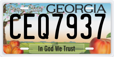 GA license plate CEQ7937