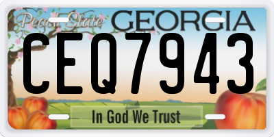 GA license plate CEQ7943