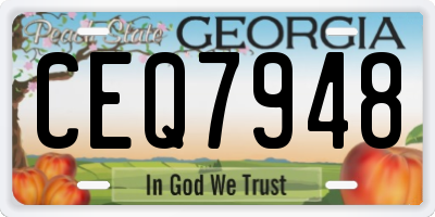 GA license plate CEQ7948