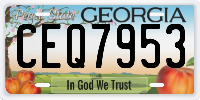 GA license plate CEQ7953