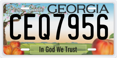 GA license plate CEQ7956