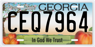 GA license plate CEQ7964