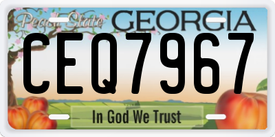 GA license plate CEQ7967