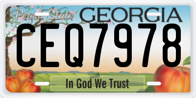 GA license plate CEQ7978