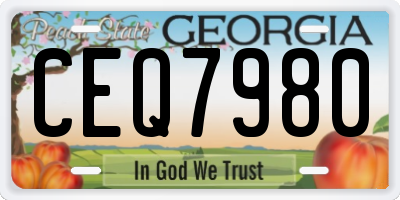 GA license plate CEQ7980