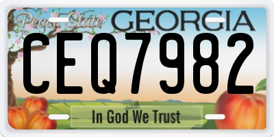 GA license plate CEQ7982