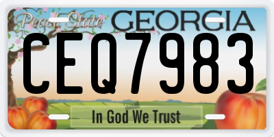 GA license plate CEQ7983