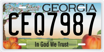 GA license plate CEQ7987
