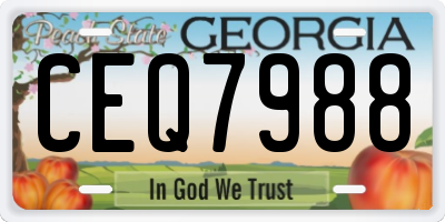 GA license plate CEQ7988