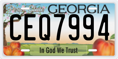 GA license plate CEQ7994