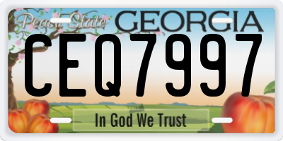 GA license plate CEQ7997