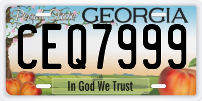 GA license plate CEQ7999