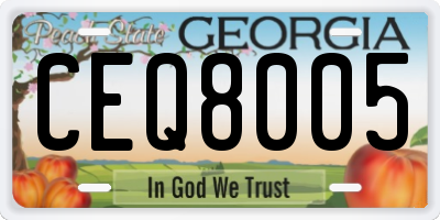 GA license plate CEQ8005