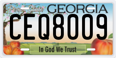 GA license plate CEQ8009