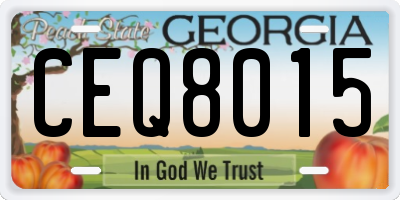 GA license plate CEQ8015