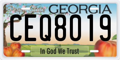 GA license plate CEQ8019