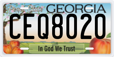GA license plate CEQ8020