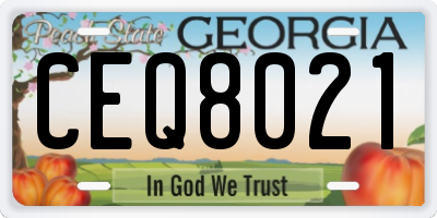 GA license plate CEQ8021