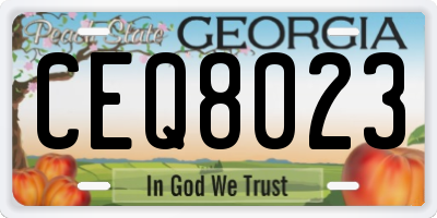 GA license plate CEQ8023