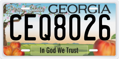 GA license plate CEQ8026