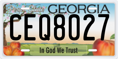 GA license plate CEQ8027