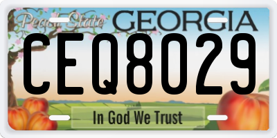 GA license plate CEQ8029