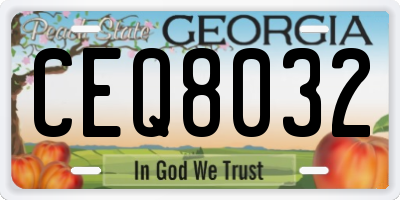 GA license plate CEQ8032